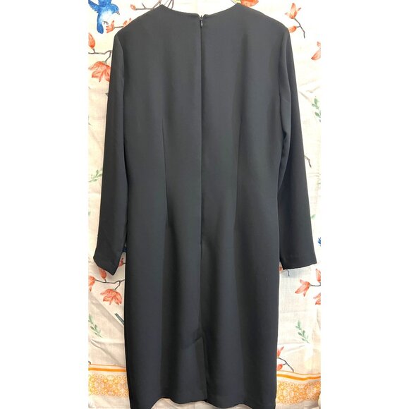 Drapers & Damons Womens Shift Dress Size 6 Black Polyester Lined 3/4 Sleeve - Picture 2 of 3